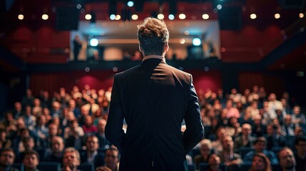Business leader giving a keynote speech