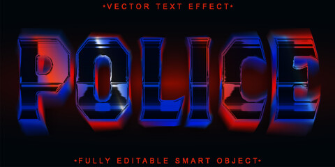 Police Lighting Vector Fully Editable Smart Object Text Effect