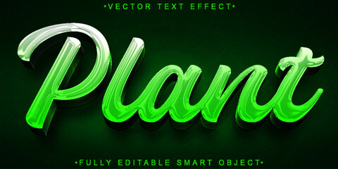 Green Shiny Plant Vector Fully Editable Smart Object Text Effect
