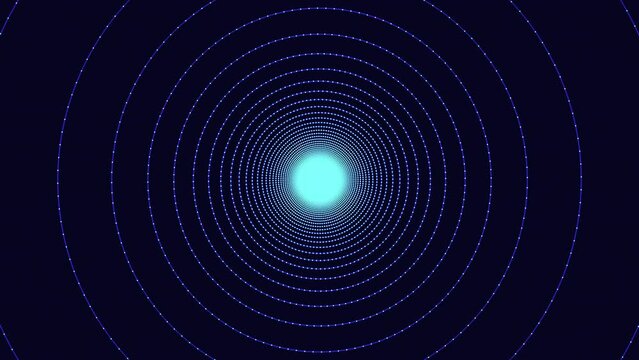 An image of a black hole, a space region with immense gravity that traps even light. The blue light is the event horizon, the point of no return