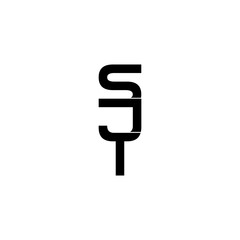 sjt lettering initial monogram logo design