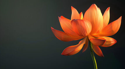orange lotus flower ikebana