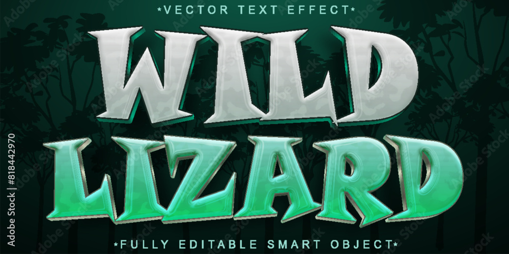 Poster Wild Lizard Vector Fully Editable Smart Object Text Effect