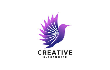 modern technology hummingbird logo design