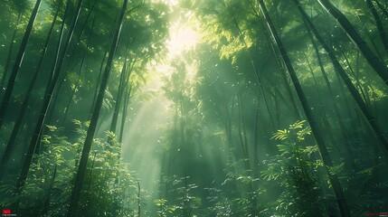 Enchanted Glade: Sunlight Filtering Through the Forest's Embrace





