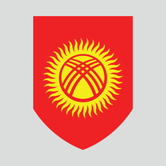 Kyrgyzstan Flag in Shield Shape Frame