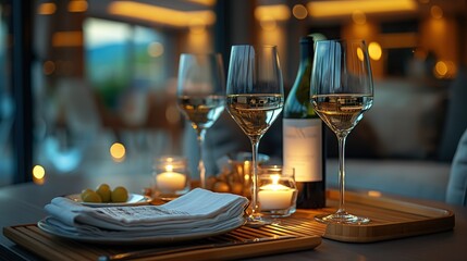 Romantic Outdoor Evening Wine Dinner