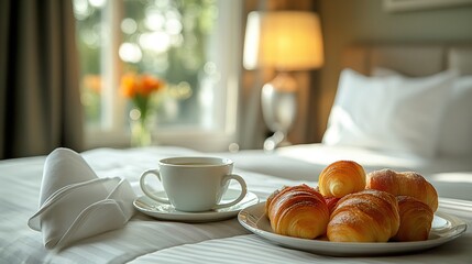 Elegant Breakfast in Luxurious Hotel Room
