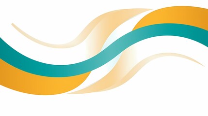 White background with a teal ribbon and gold decoration