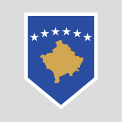Kosovo Flag in Shied Shape Frame