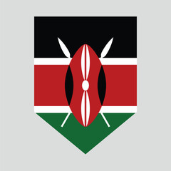 Kenya Flag in Shield Shape Frame