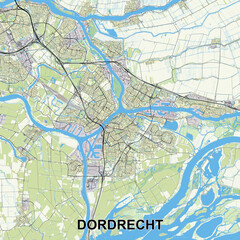 Dordrecht, Netherlands map poster art