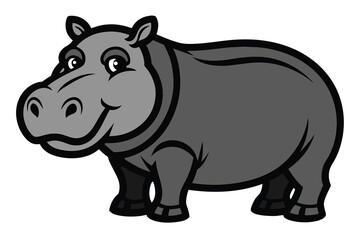 Solid color hippo vector