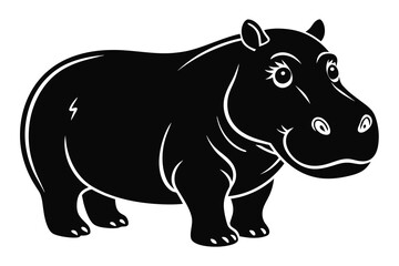 Solid color hippo vector