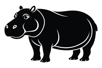 Solid color hippo vector