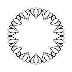 Circle frame wth filigree ornament. 