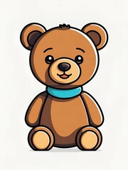 Fototapeta premium cute teddy bear cartoon illustration isolated on white background