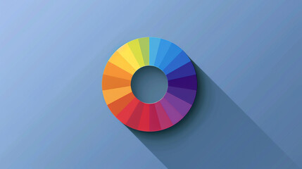 Subtle rainbow circle icon on a minimalist background