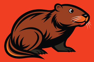 Solid color beaver vector