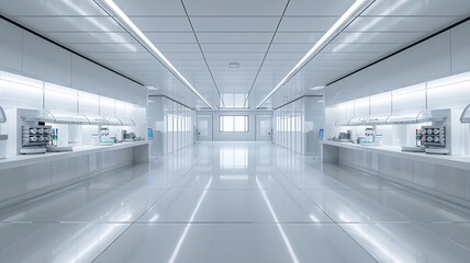 Bright clean lines and minimalist design dominate a state-of-the-art lab