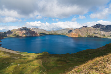 Perspective of the west slope of Changbai Mountain Tianchi