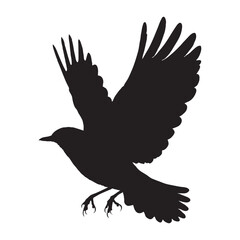 American Robin in Flight Silhouette