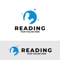 Kids read logo design, suitable for illustrating literacy concepts or things related to education