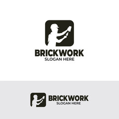 Silhouette of brick work logo design inspiration