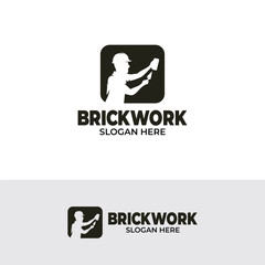 Obraz premium Silhouette of brick work logo design inspiration