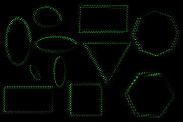 Hand drawn dashed line different shapes and line art. Doodles for artwork.