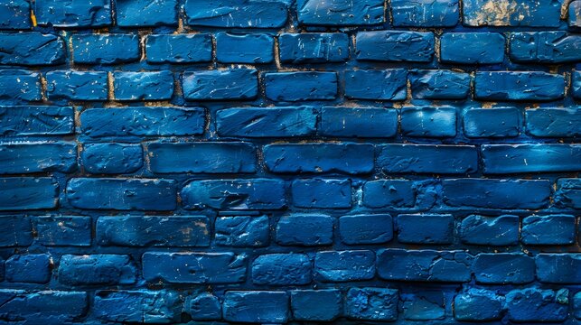 Blue brick wall background, texture of blue bricks, blue wall background, blue decorative elements, decorative elements on the wall, wall background with blue blocks.
