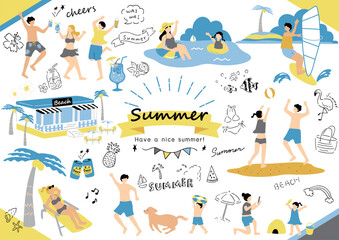 夏を楽しむ人達