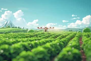 farming employs automated drone technology for efficient agriculture, enhancing crop yield and precision monitoring in the field