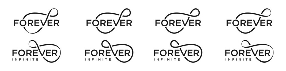 forever Infinity logo design, wordmark forever with Infinity icon combination, vector illustration