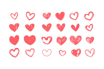 Valentine Heart Hand Drawn Love Heart Doodle Heart Love Scribble Love Heart Cute and Brush Heart Background  Hearts Set 