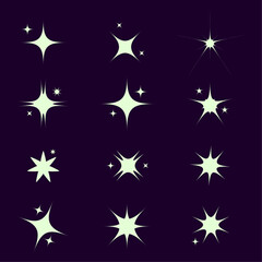 collection of drawn bright stars