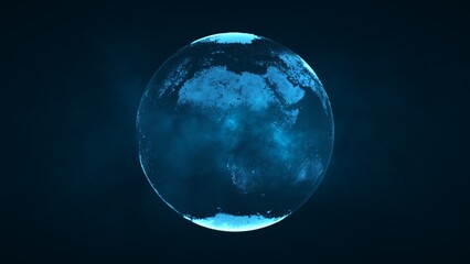 Concept of digital Earth ,technology abstract business scientific growth network surrounding planet earth rotating, 3D render