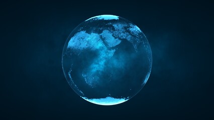 Digital Globe or Earth ,technology abstract business scientific growth network surrounding planet earth rotating, 3D render