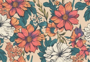 abstract, wallpaper, textile, greeting card, springtime, flower head, creativity, floral, leaf, garden, spring, colourful, romantic, copy space, arrangement, freshness, retro style