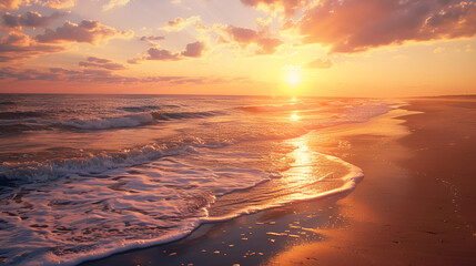 USA, New Jersey, Cape May National Seashore. Sunrise on shore.