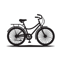 Bicycle Silhouette flat vector illustration.