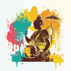 SONGKRAN FESTIVAL / THAILAND FESTIVAL. UNIQUE AND COOL DESIGN AND AI-GENERATED VECTOR FILES - VERY SUITABLE FOR YOUR NEEDS