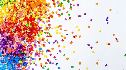 rainbow Confetti, blank space, minimalism, negative space, background wallpaper template, pride month LGBTQIA theme