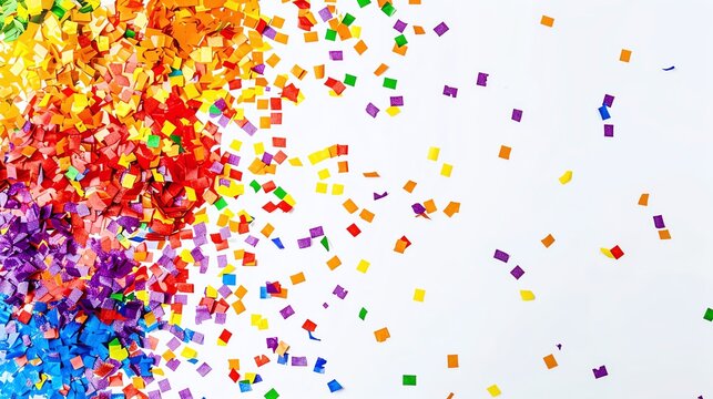rainbow Confetti, blank space, minimalism, negative space, background wallpaper template, pride month LGBTQIA theme