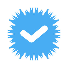 Verified social media flat icon illustration PNG