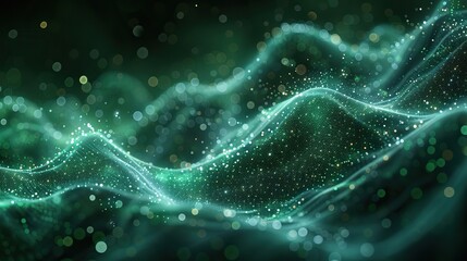 abstract blue green technology background with a cyber network grid and connected particles artificial neurons global data connections .stock immage