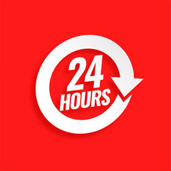 24 hours a day service background with arrow