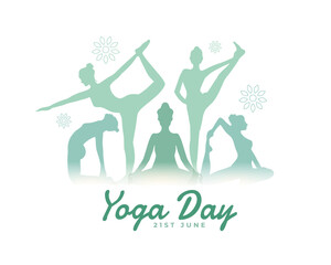 international yoga day event poster woman doing different yoga posture