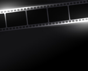 elegant blank film reel black background for entertainment