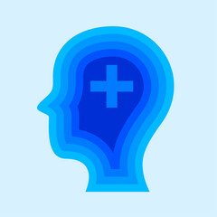 Obraz premium mental health care treatment background with human head design